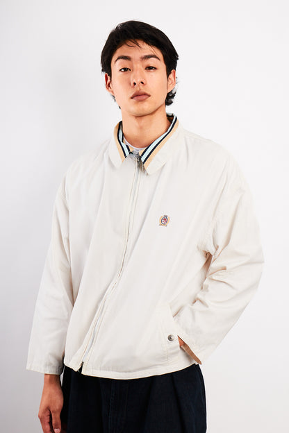 1990 Vintage Tommy Hilfiger Lion's Emblem White Harrington (M/L)