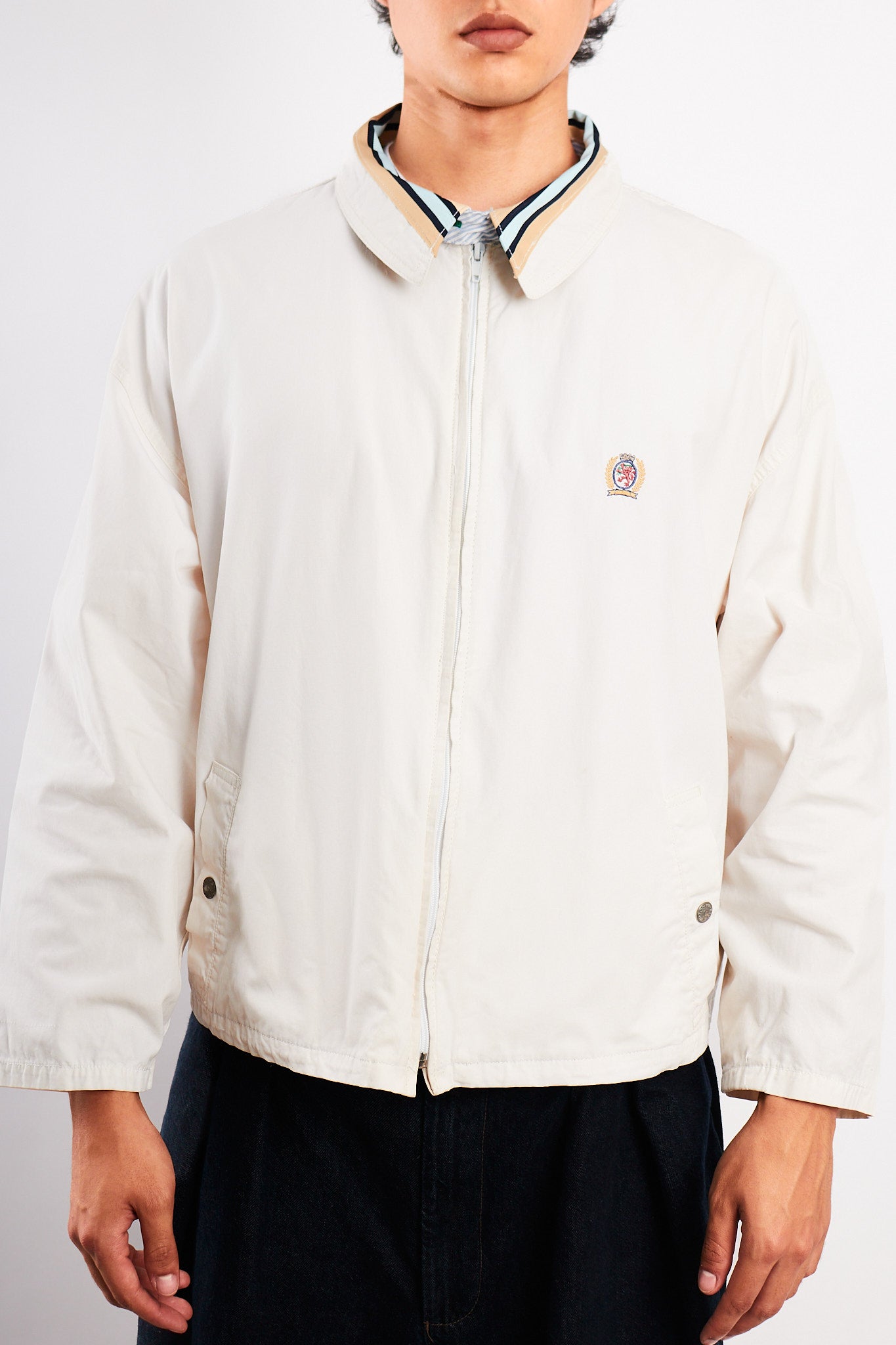 1990 Vintage Tommy Hilfiger Lion's Emblem White Harrington (M/L)
