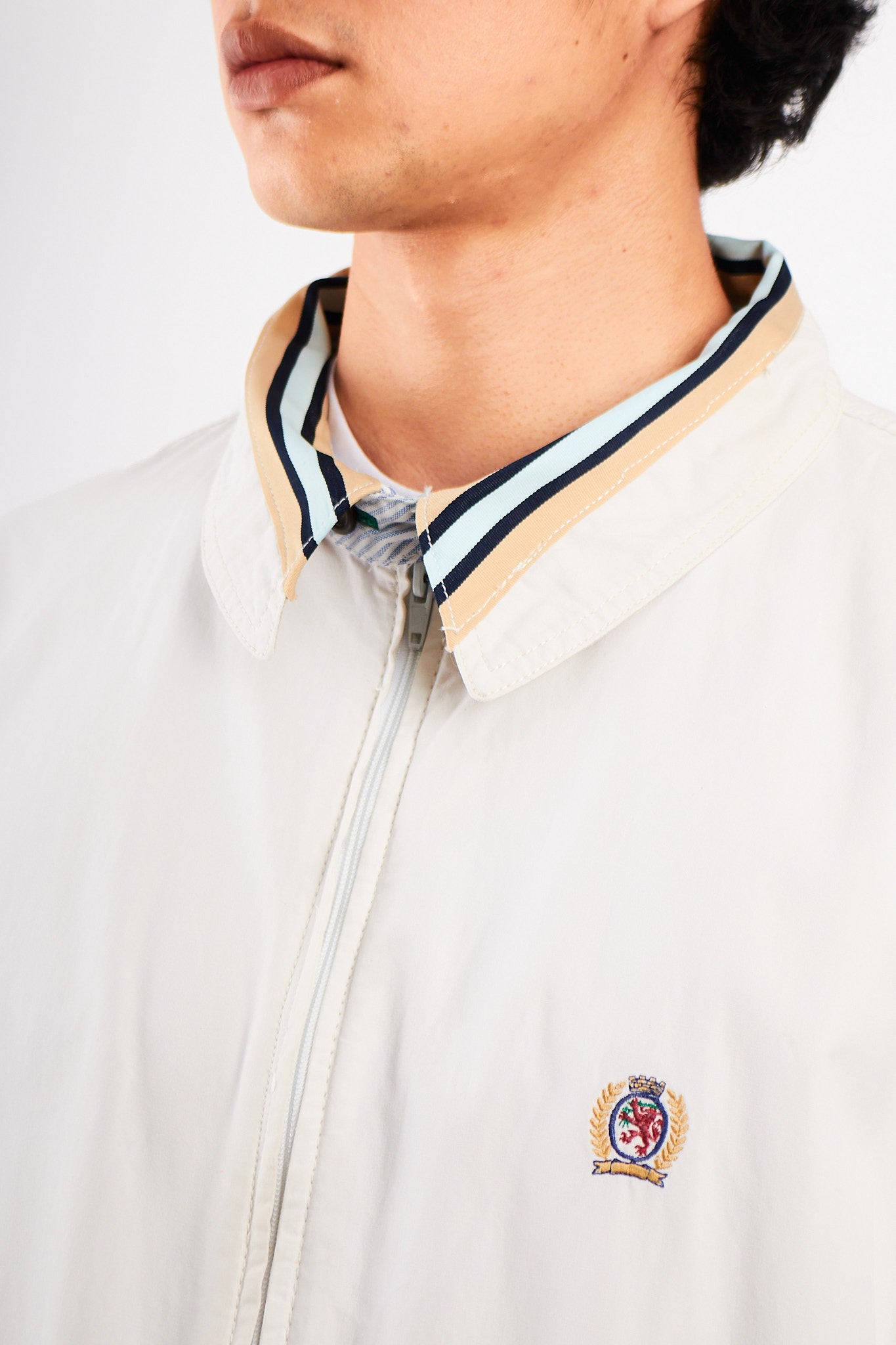 1990 Vintage Tommy Hilfiger Lion's Emblem White Harrington (M/L)