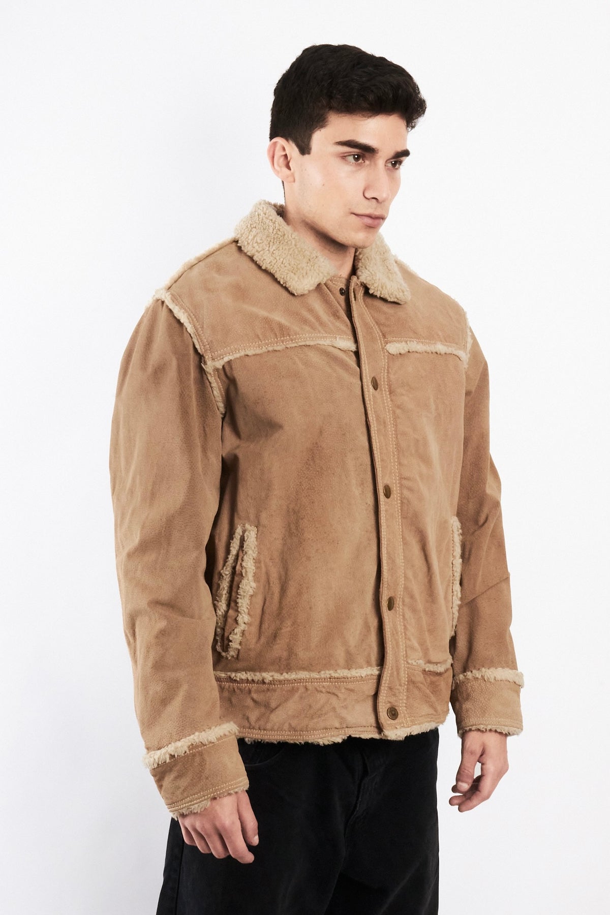 2000 Vintage Suede Sherpa Jacket (M/L)