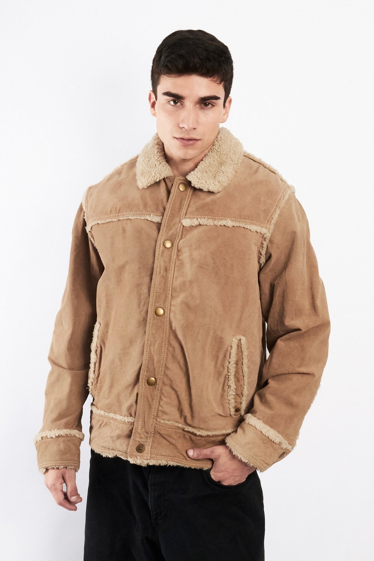 2000 Vintage Suede Sherpa Jacket (M/L)