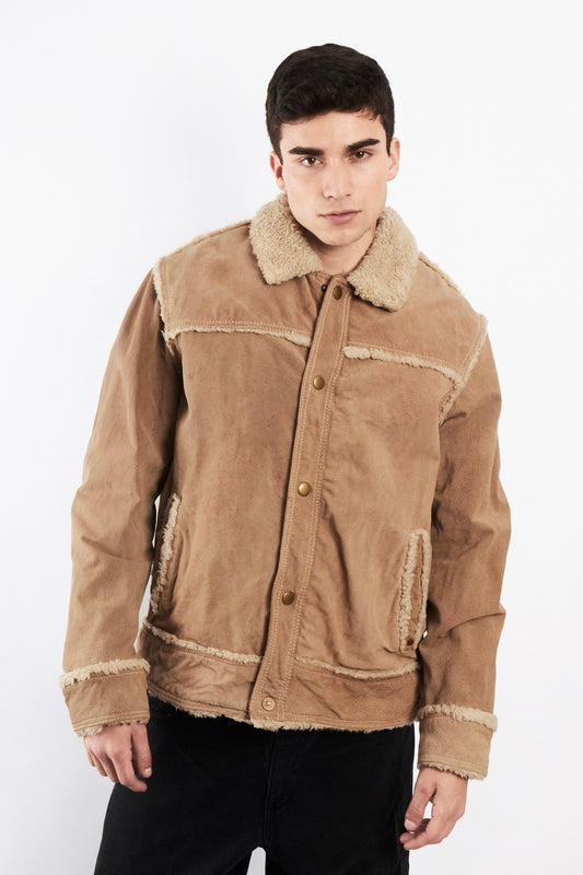 2000 Vintage Suede Sherpa Jacket (M/L)