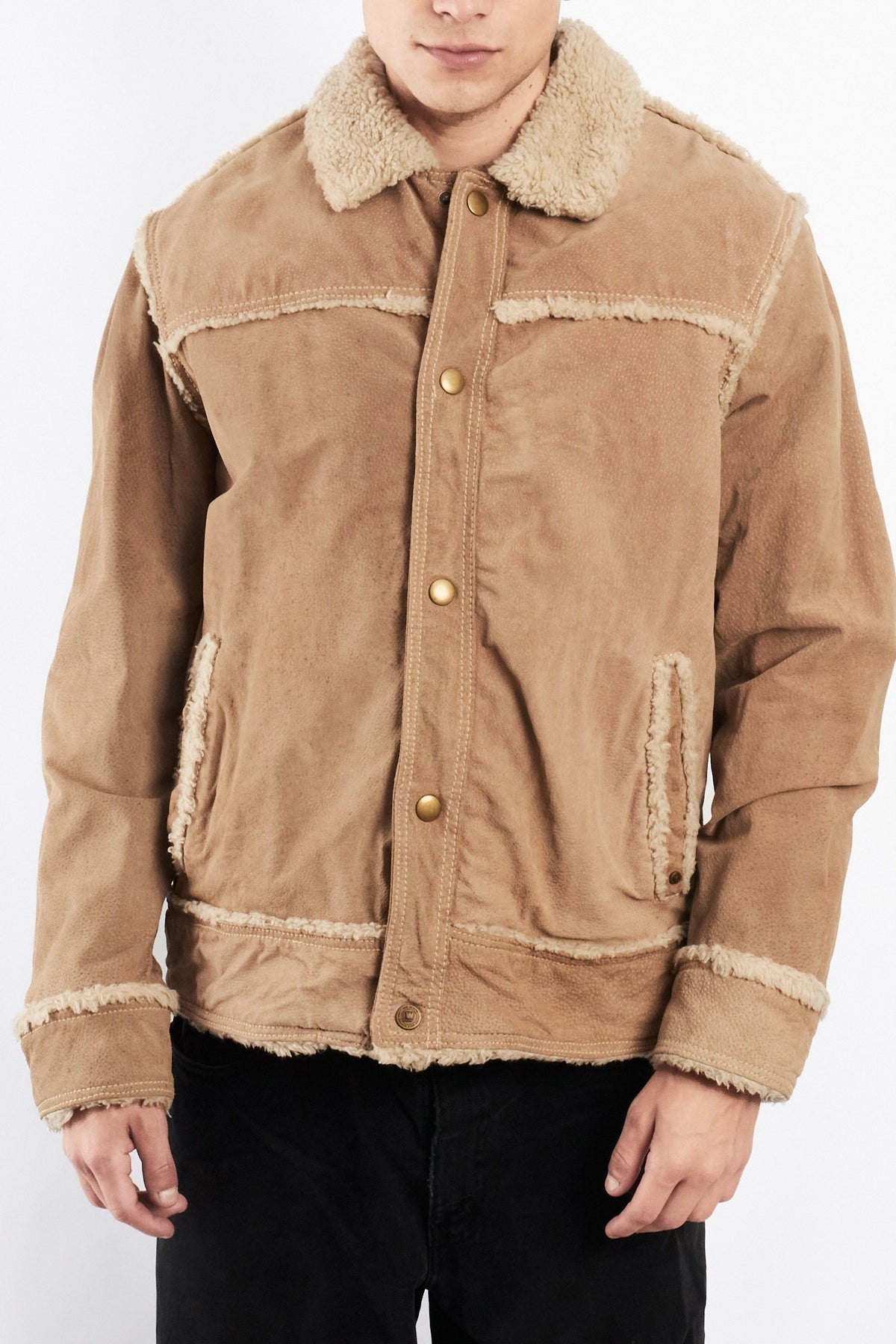 2000 Vintage Suede Sherpa Jacket (M/L)