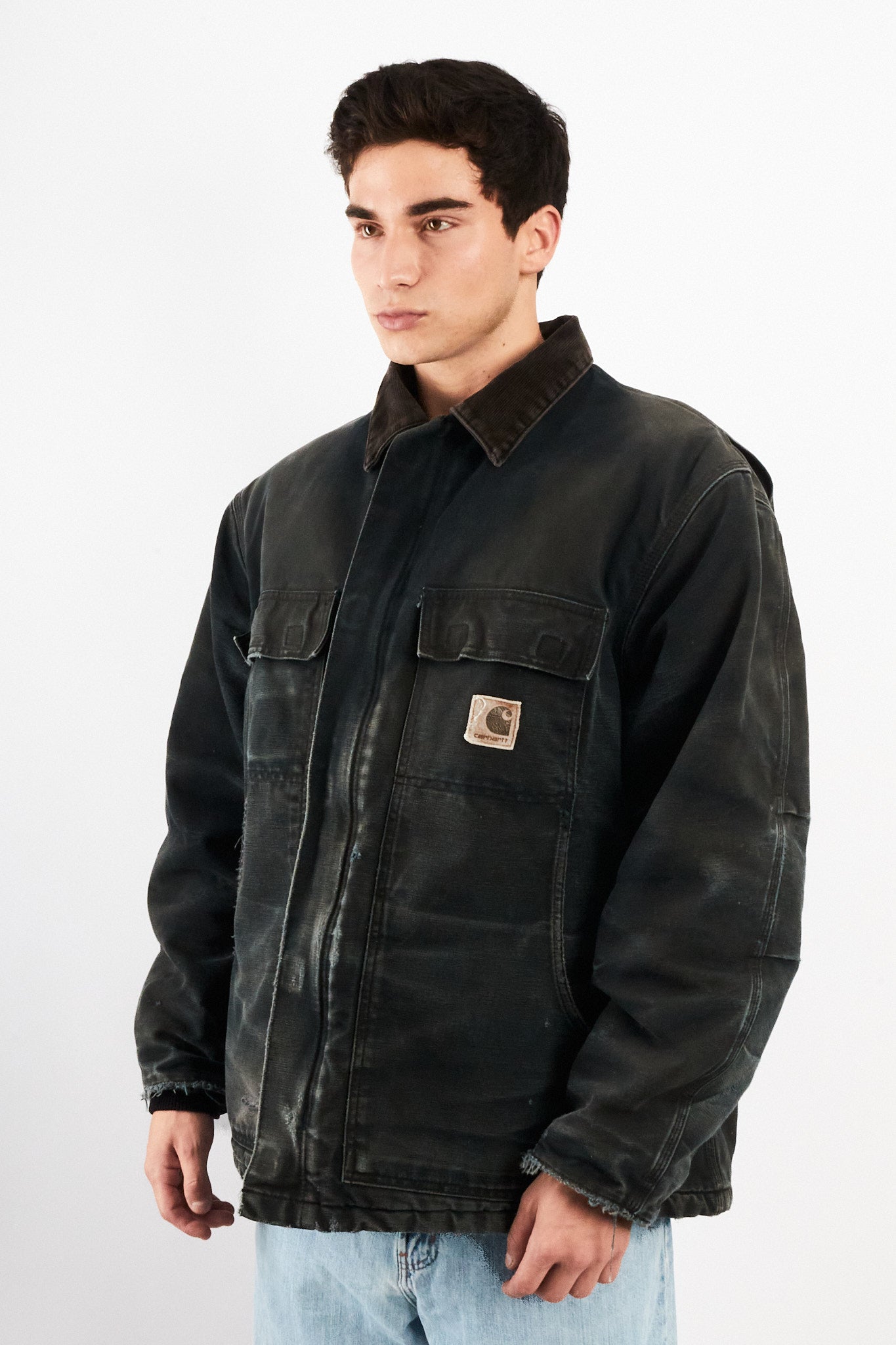 2000 Vintage Carhartt Sunfaded Black Artic jacket (M/L)