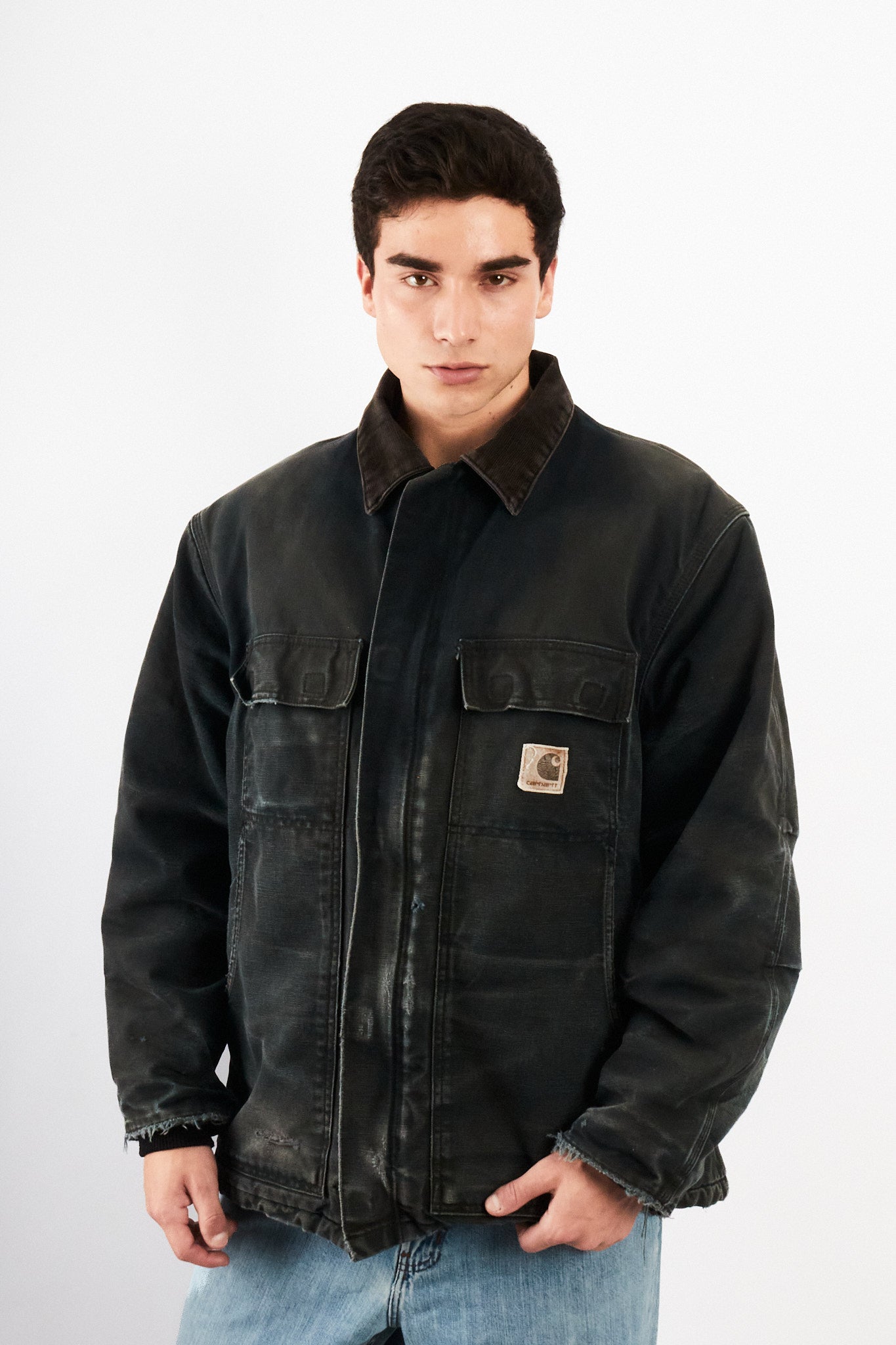 2000 Vintage Carhartt Sunfaded Black Artic jacket (M/L)