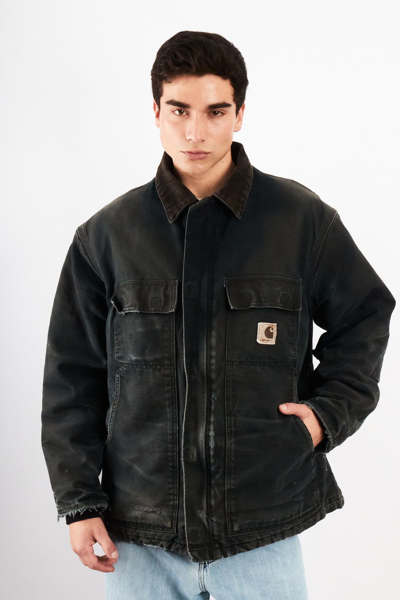2000 Vintage Carhartt Sunfaded Black Artic jacket (M/L)