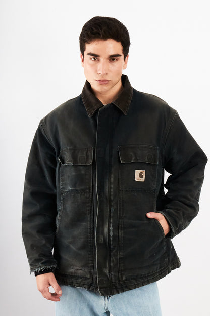 2000 Vintage Carhartt Sunfaded Black Artic jacket (M/L)