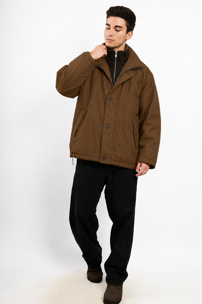 2000 Vintage Givenchy Coffee Peachskin Coat (L)