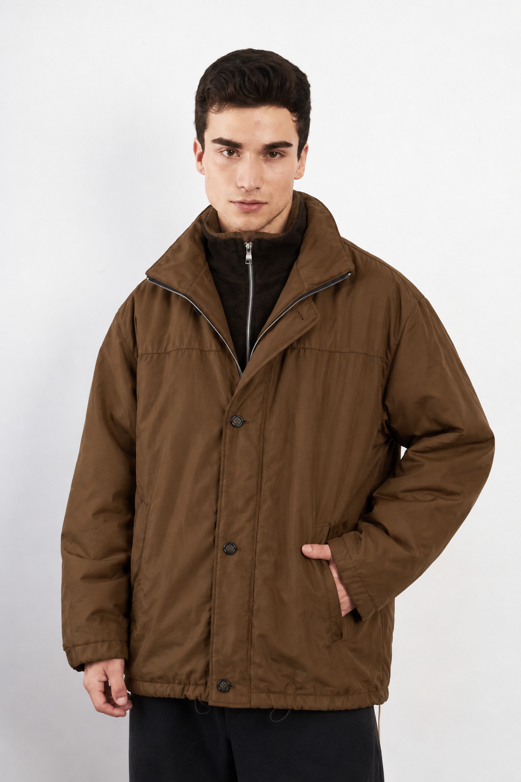 2000 Vintage Givenchy Coffee Peachskin Coat (L)