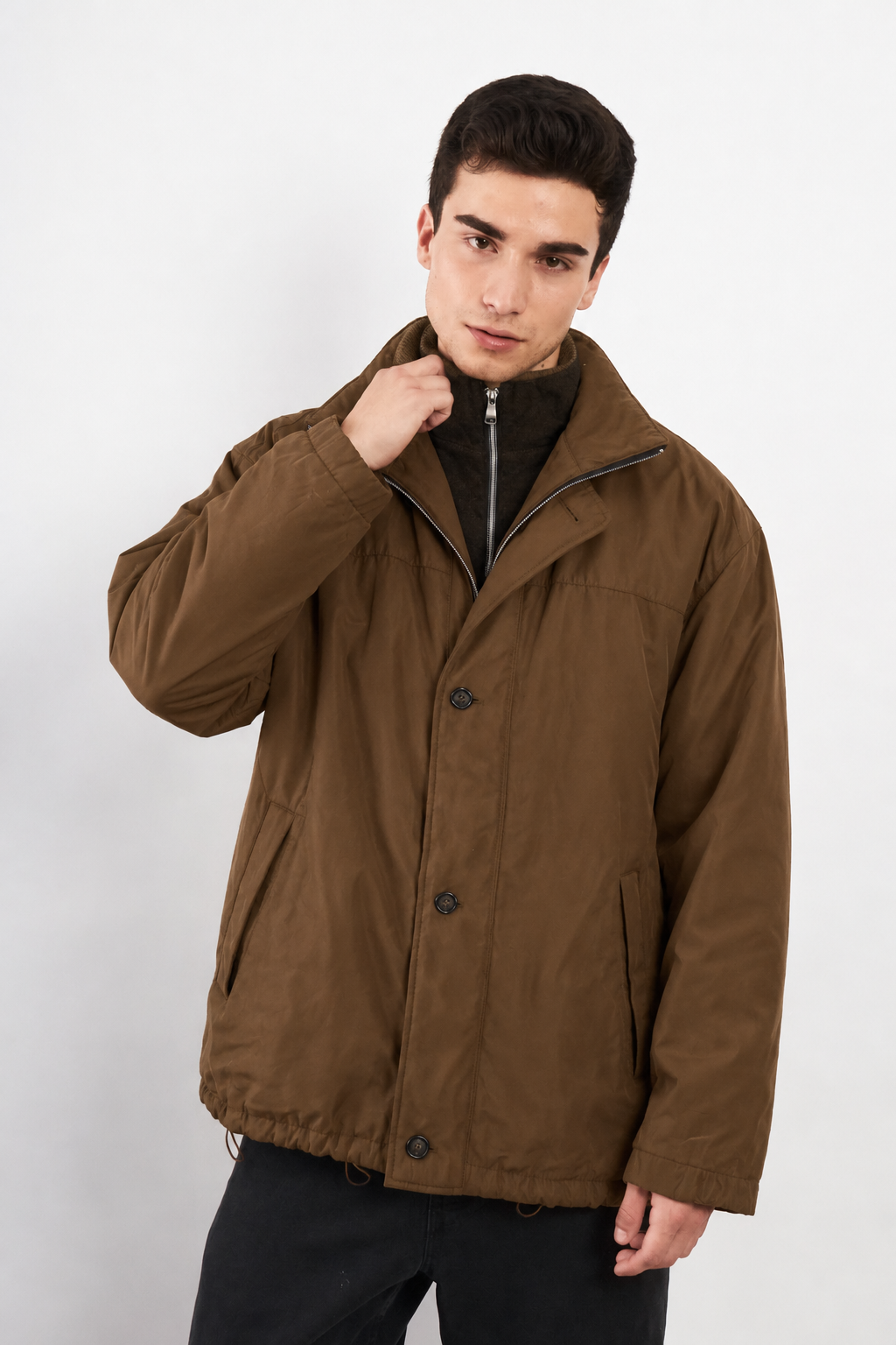 2000 Vintage Givenchy Coffee Peachskin Coat (L)