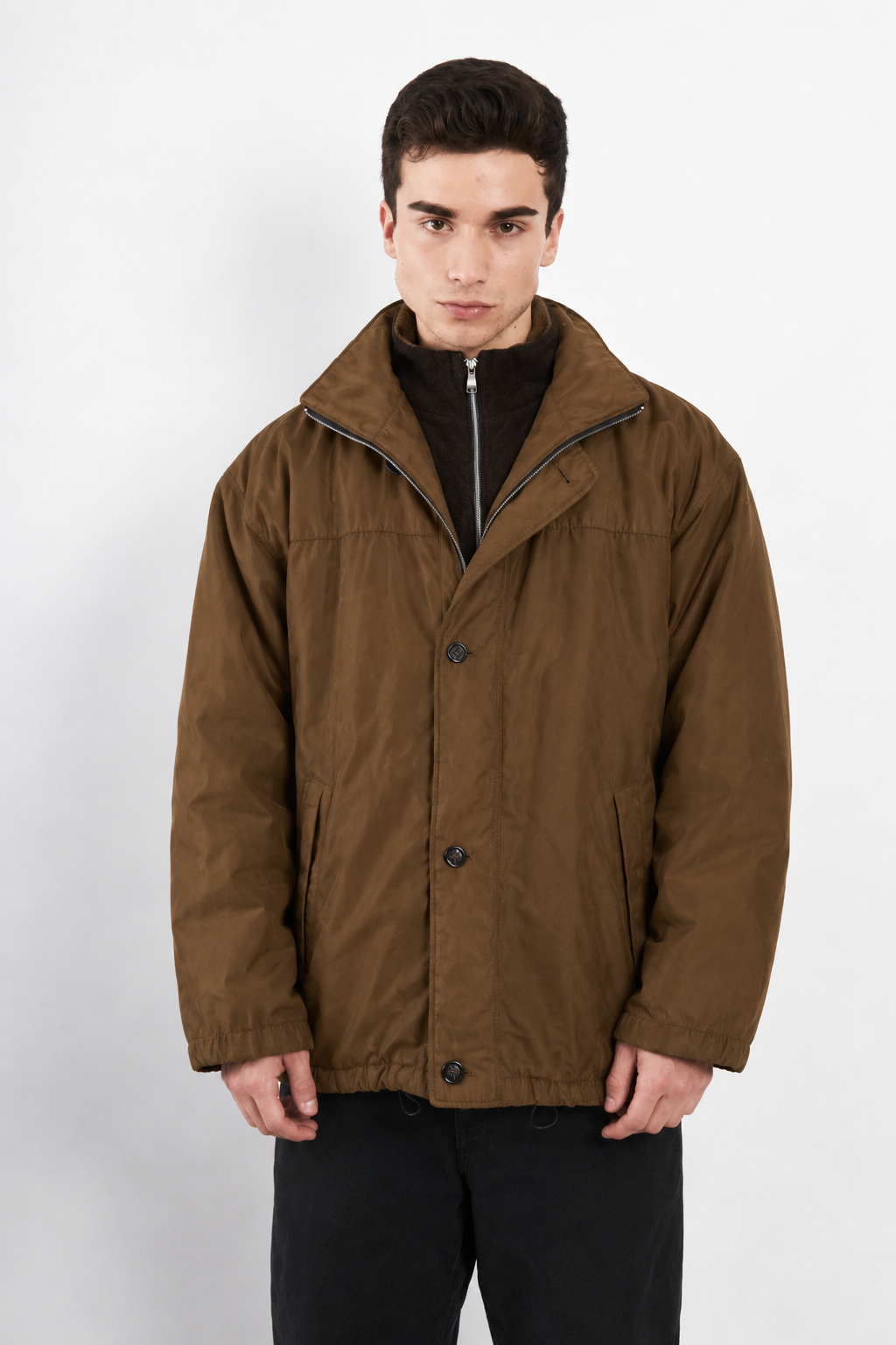 2000 Vintage Givenchy Coffee Peachskin Coat (L)