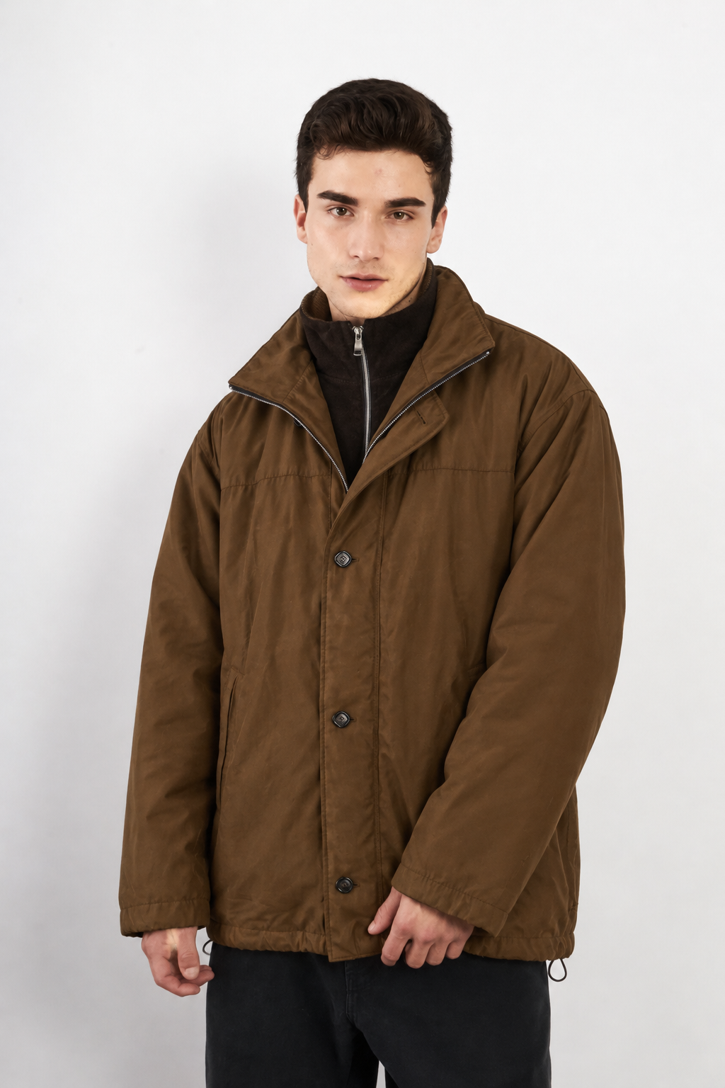 2000 Vintage Givenchy Coffee Peachskin Coat (L)