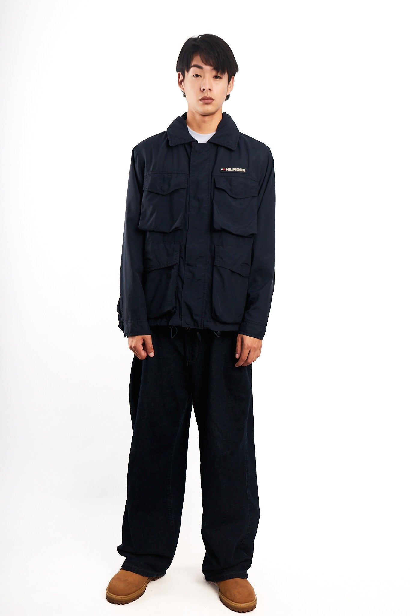 2000 Vintage Tommy Hilfiger Flag Collar Cargo Jacket (M)