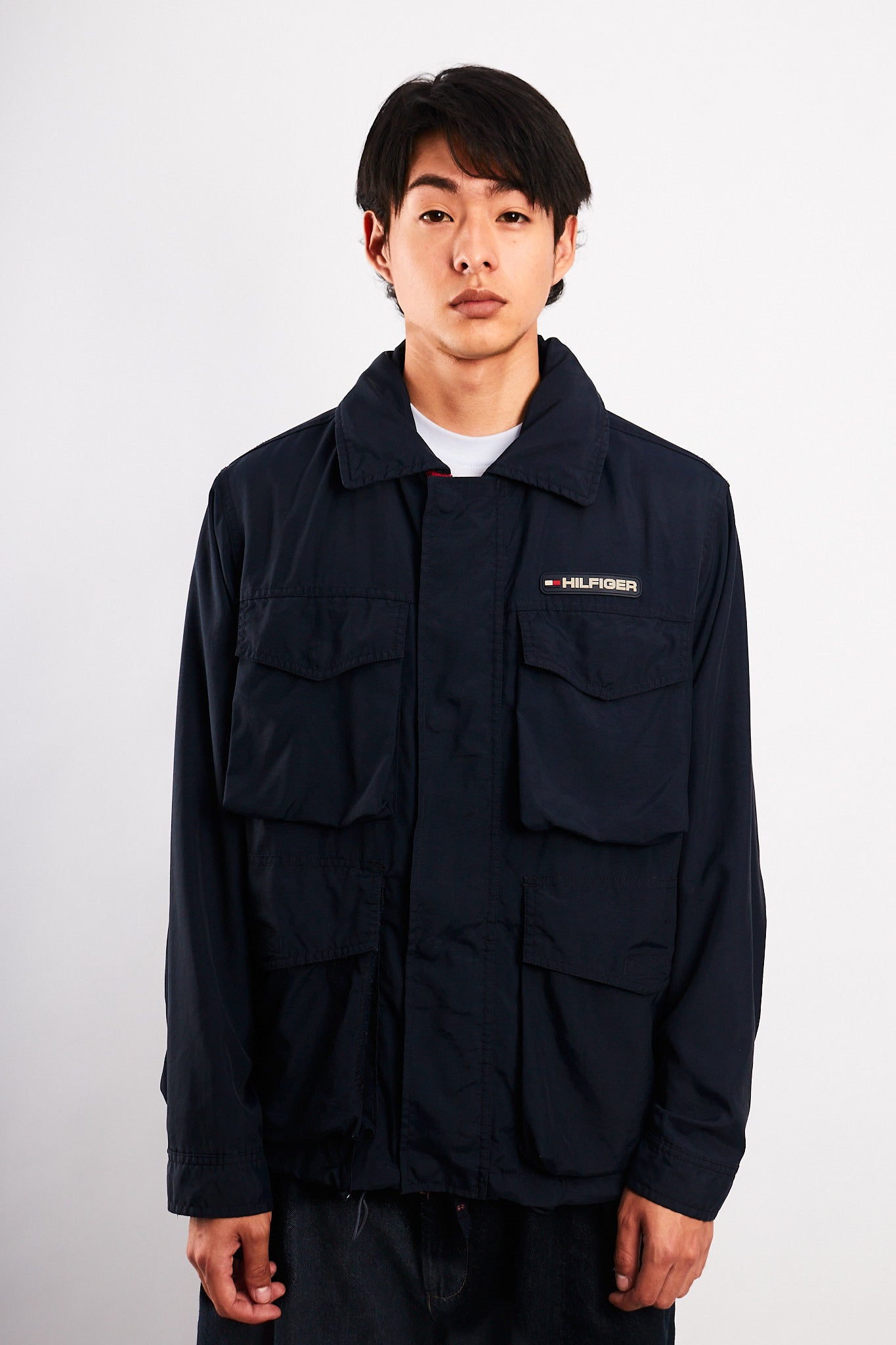 2000 Vintage Tommy Hilfiger Flag Collar Cargo Jacket (M)