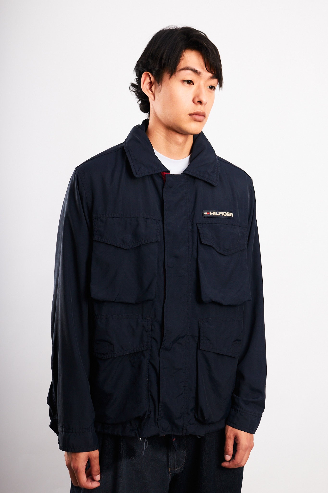 2000 Vintage Tommy Hilfiger Flag Collar Cargo Jacket (M)