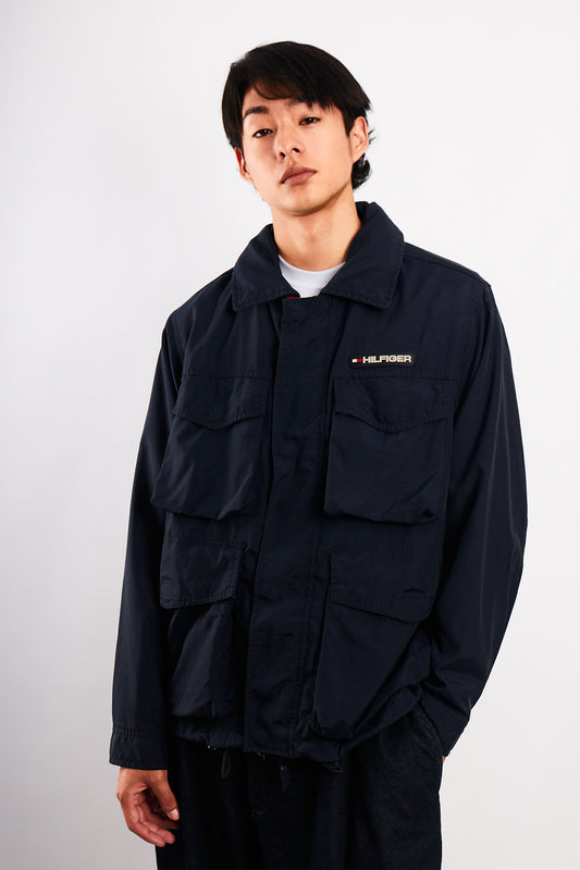 2000 Vintage Tommy Hilfiger Flag Collar Cargo Jacket (M)