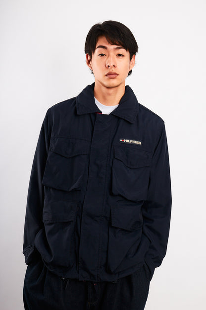 2000 Vintage Tommy Hilfiger Flag Collar Cargo Jacket (M)