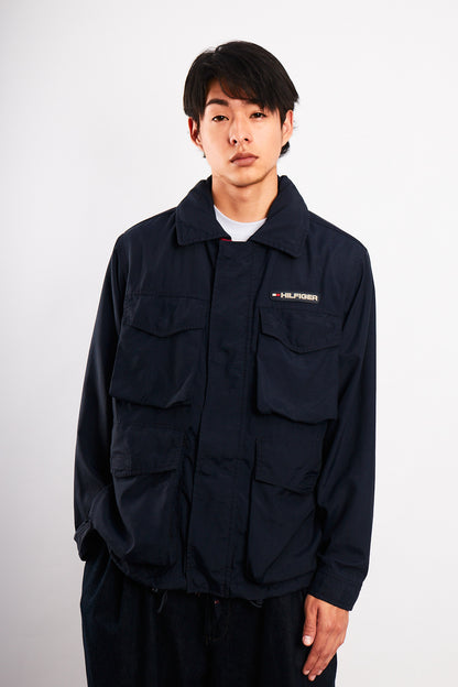 2000 Vintage Tommy Hilfiger Flag Collar Cargo Jacket (M)