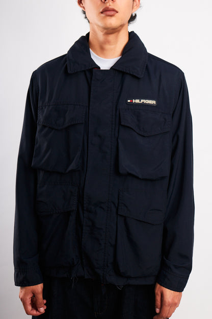 2000 Vintage Tommy Hilfiger Flag Collar Cargo Jacket (M)