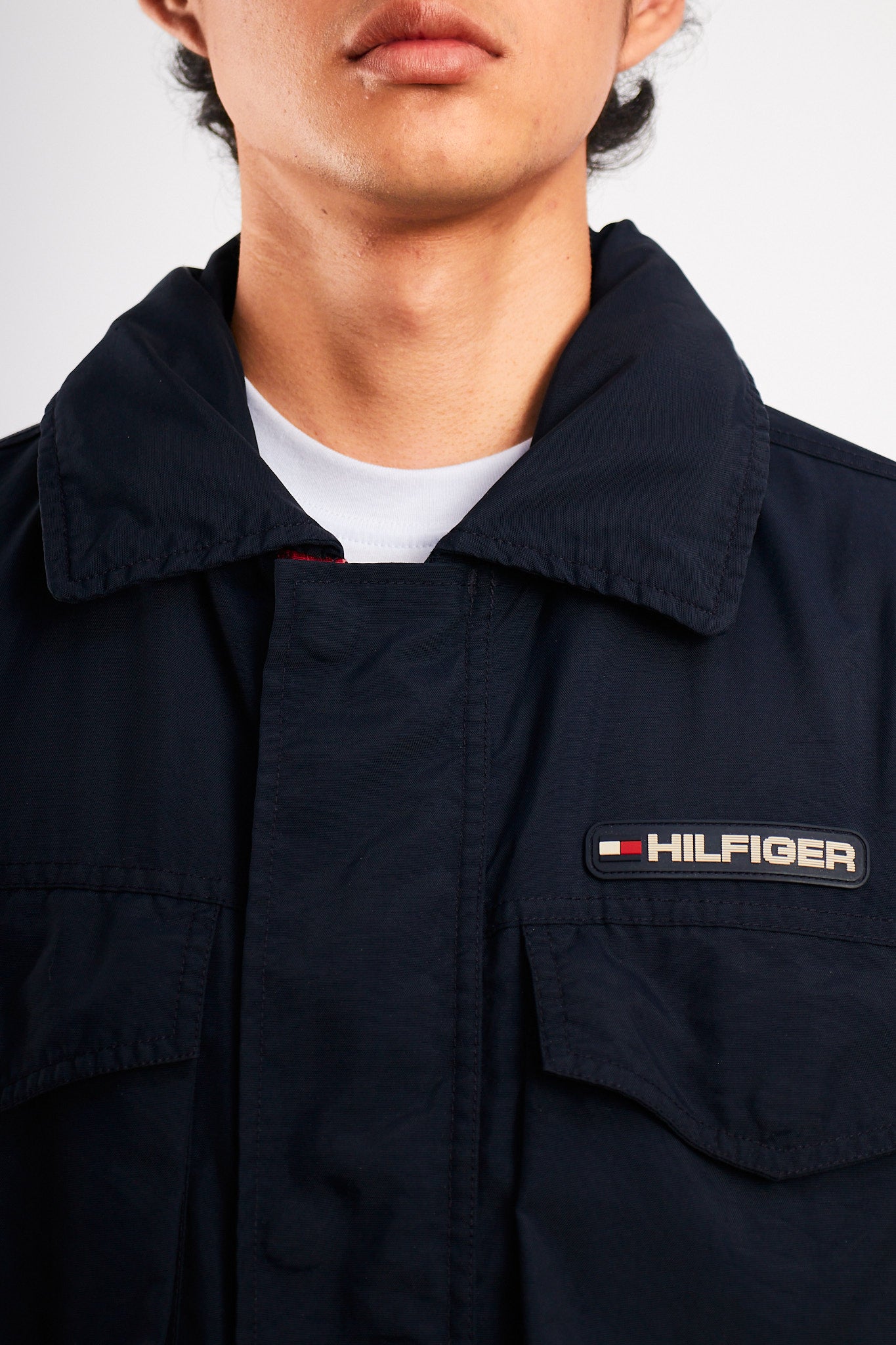 2000 Vintage Tommy Hilfiger Flag Collar Cargo Jacket (M)