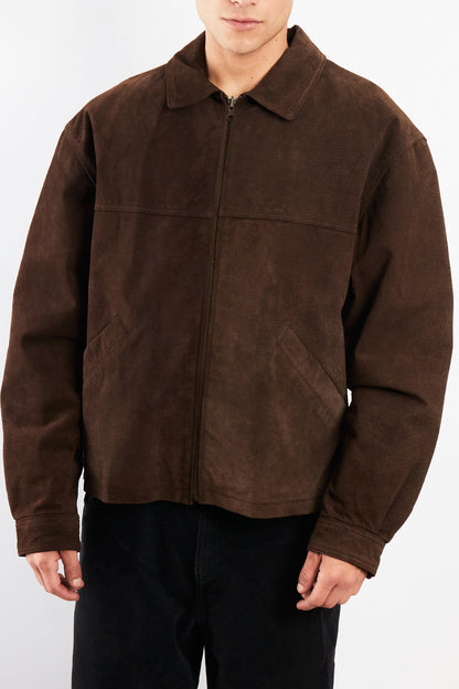 2000 Vintage Chocolate Suede Bomber Jacket (M)