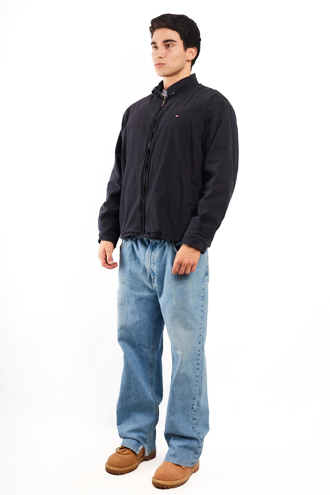 2000 Vintage Tommy Hilfiger Black Harrington (L/XL)