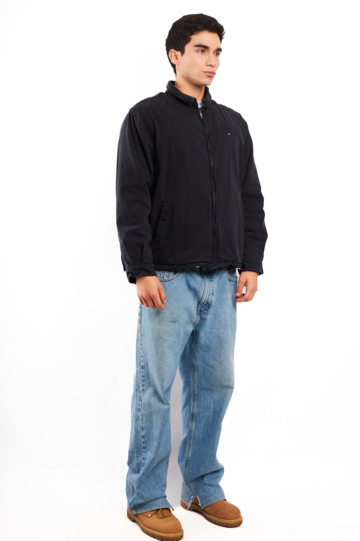 2000 Vintage Tommy Hilfiger Black Harrington (L/XL)