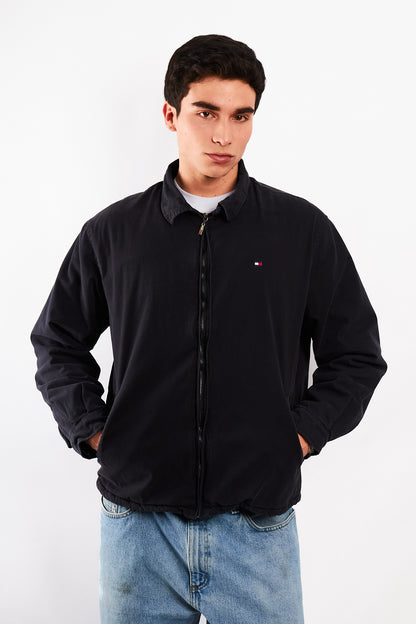 2000 Vintage Tommy Hilfiger Black Harrington (L/XL)