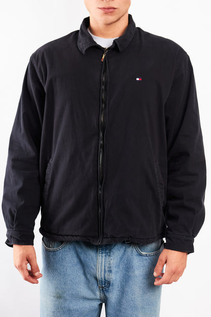 2000 Vintage Tommy Hilfiger Black Harrington (L/XL)