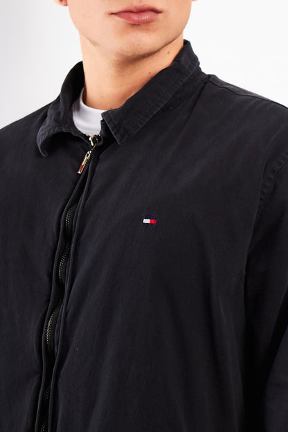 2000 Vintage Tommy Hilfiger Black Harrington (L/XL)