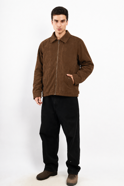2000 VIntage Givenchy Coffee Peachskin Harrington Coat (M/L)