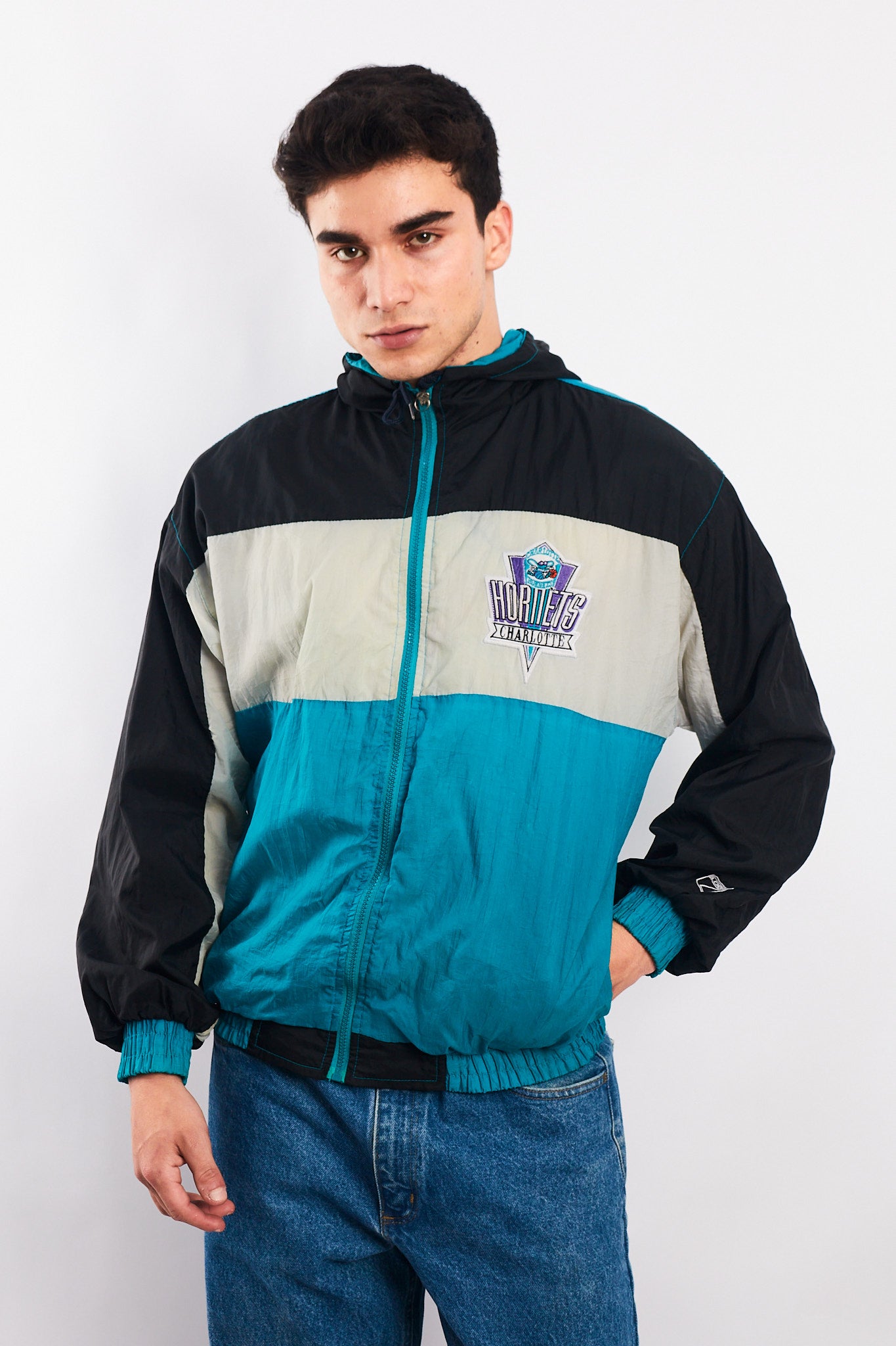 1990 Vintage Logo 7 NBA Charlotte Hornets Jacket (S/M)