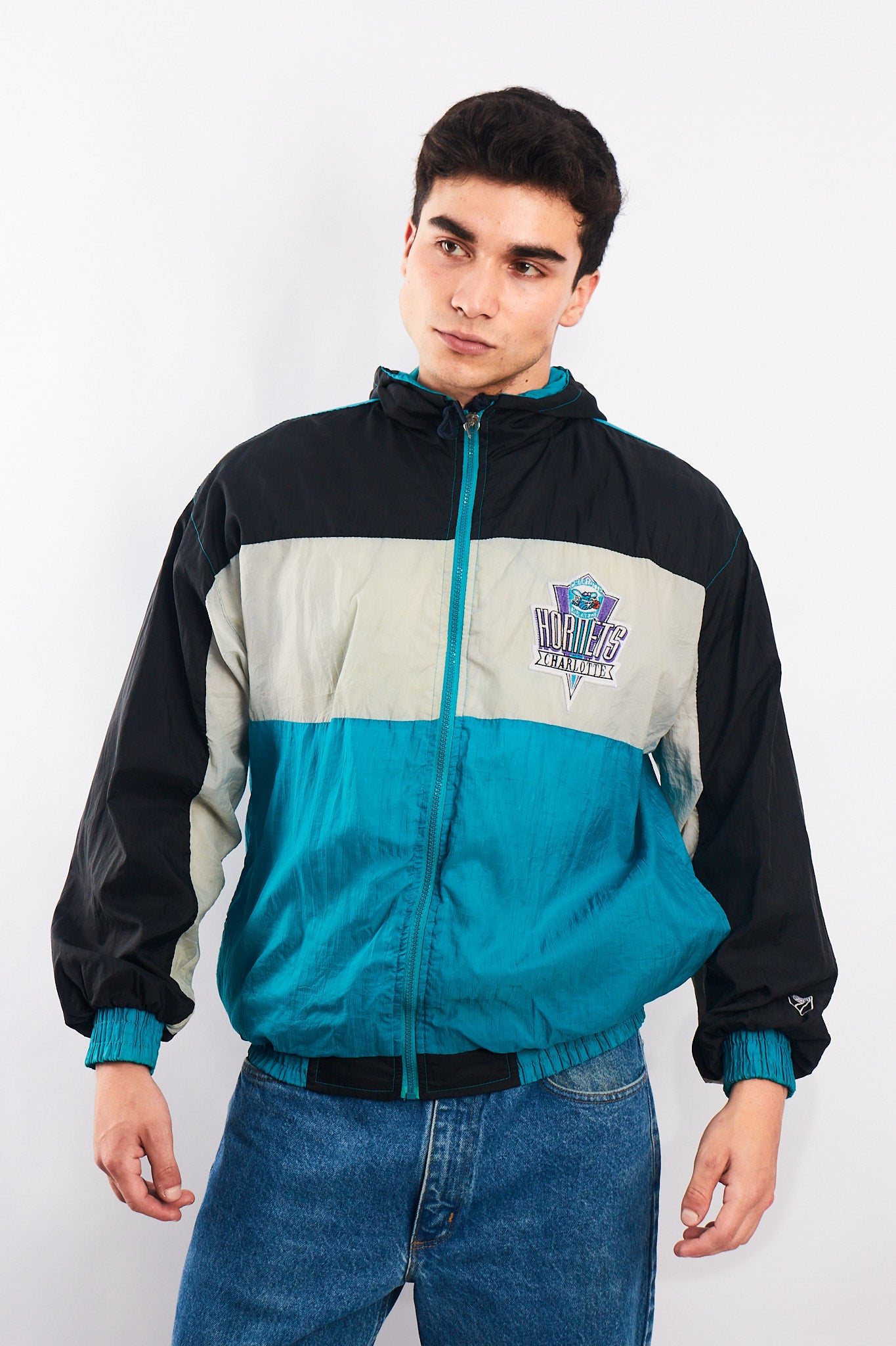1990 Vintage Logo 7 NBA Charlotte Hornets Jacket (S/M)