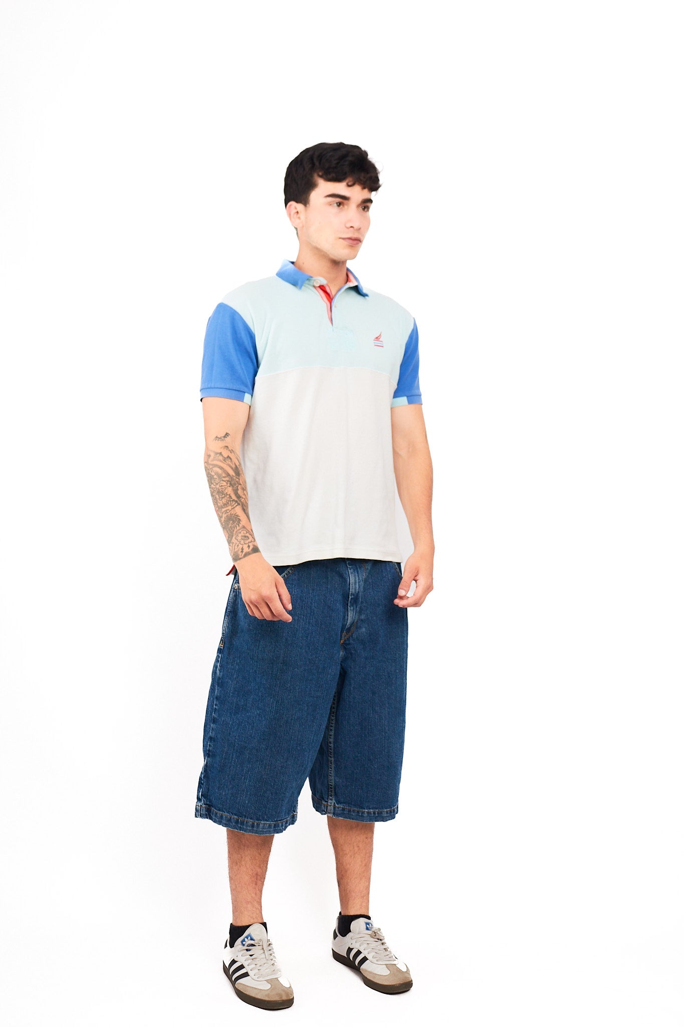 2000 Nautica Colorblock Sailing Flag Polo Shirt (M)