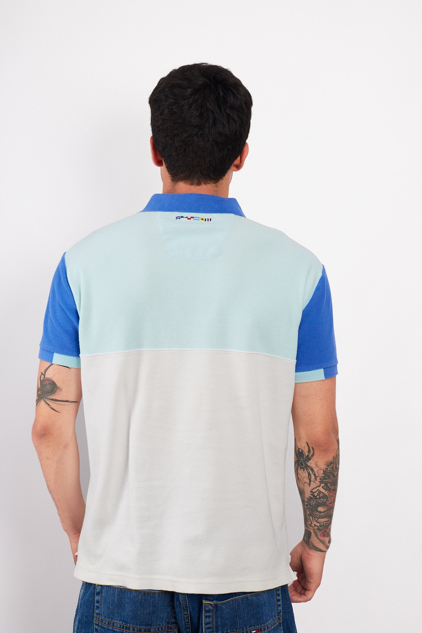 2000 Nautica Colorblock Sailing Flag Polo Shirt (M)