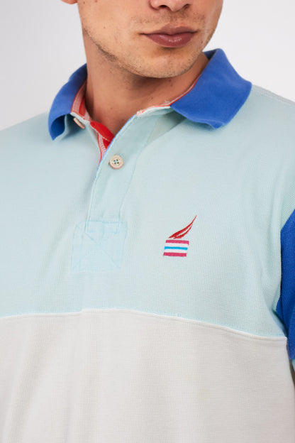 2000 Nautica Colorblock Sailing Flag Polo Shirt (M)