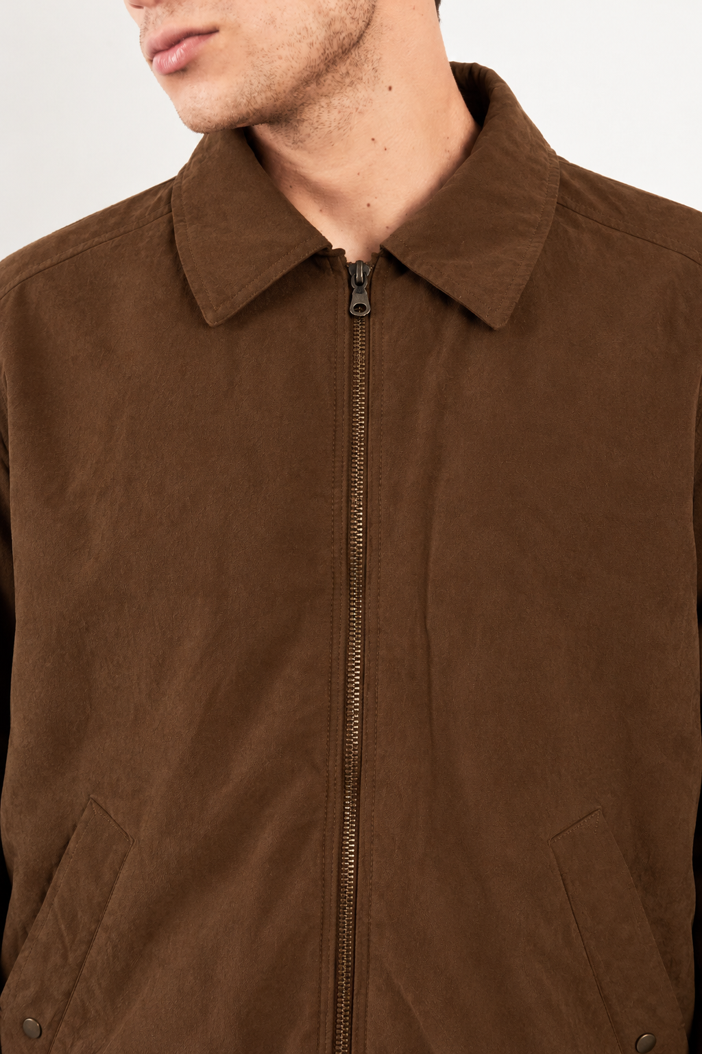 2000 VIntage Givenchy Coffee Peachskin Harrington Coat (M/L)