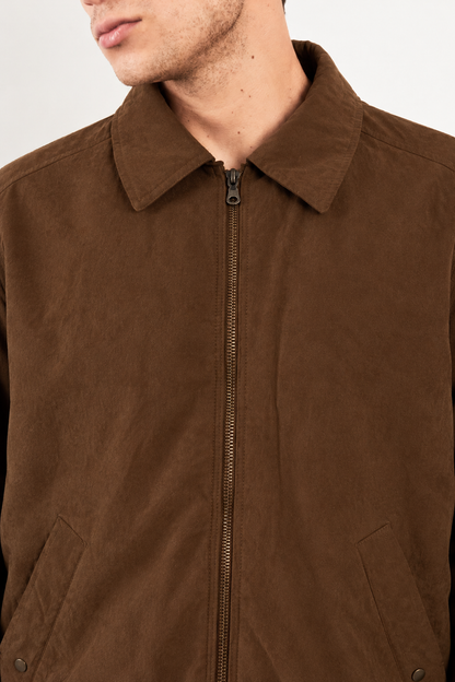 2000 VIntage Givenchy Coffee Peachskin Harrington Coat (M/L)