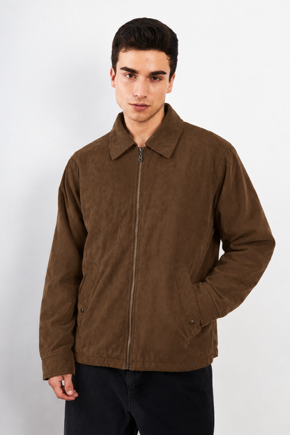2000 VIntage Givenchy Coffee Peachskin Harrington Coat (M/L)