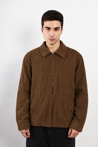2000 VIntage Givenchy Coffee Peachskin Harrington Coat (M/L)