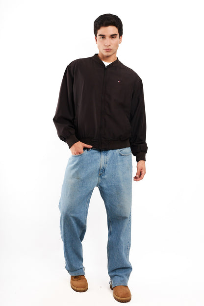 2000 Vintage Tommy Hilfiger Black Bomber Jacket (M)