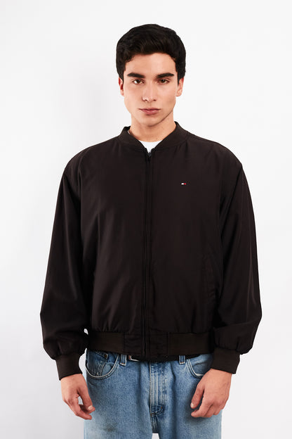 2000 Vintage Tommy Hilfiger Black Bomber Jacket (M)