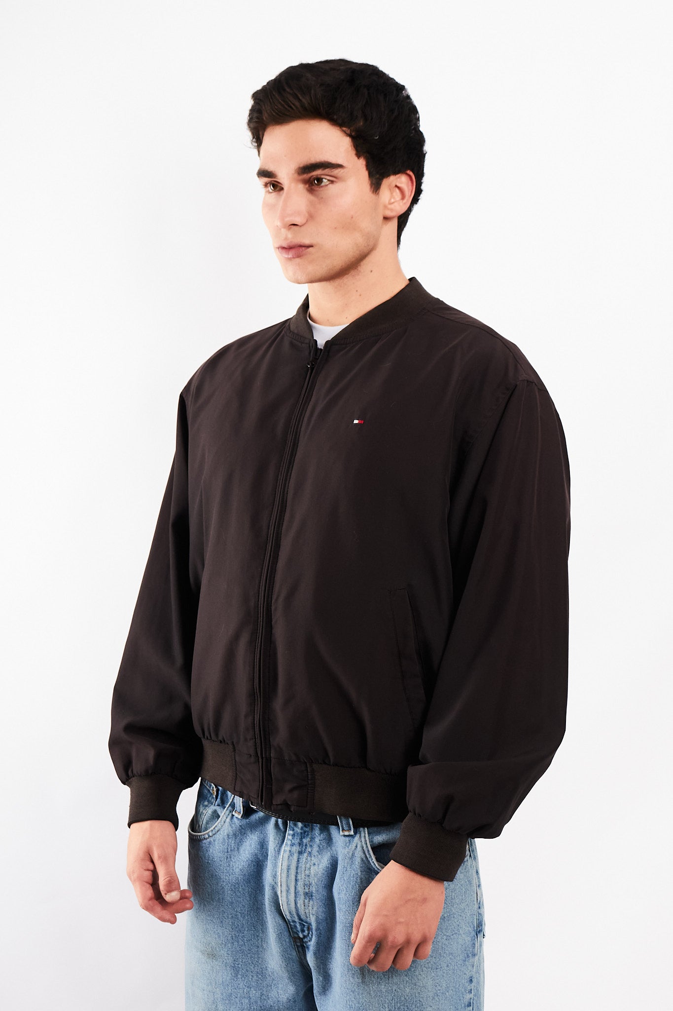 2000 Vintage Tommy Hilfiger Black Bomber Jacket (M)