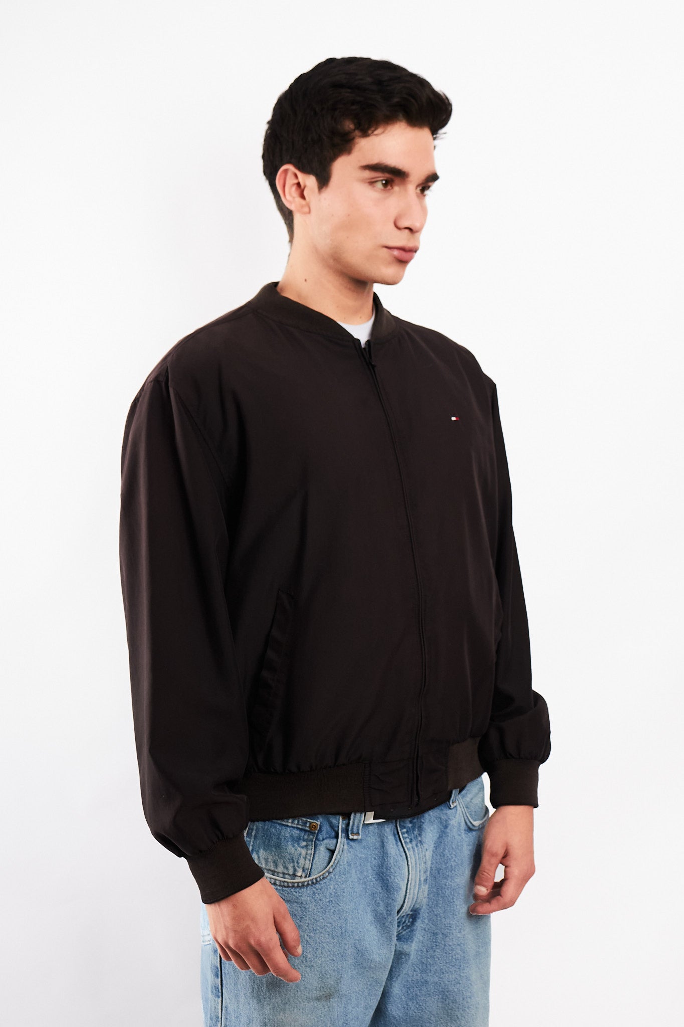2000 Vintage Tommy Hilfiger Black Bomber Jacket (M)