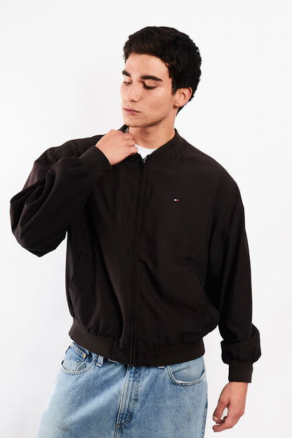 2000 Vintage Tommy Hilfiger Black Bomber Jacket (M)