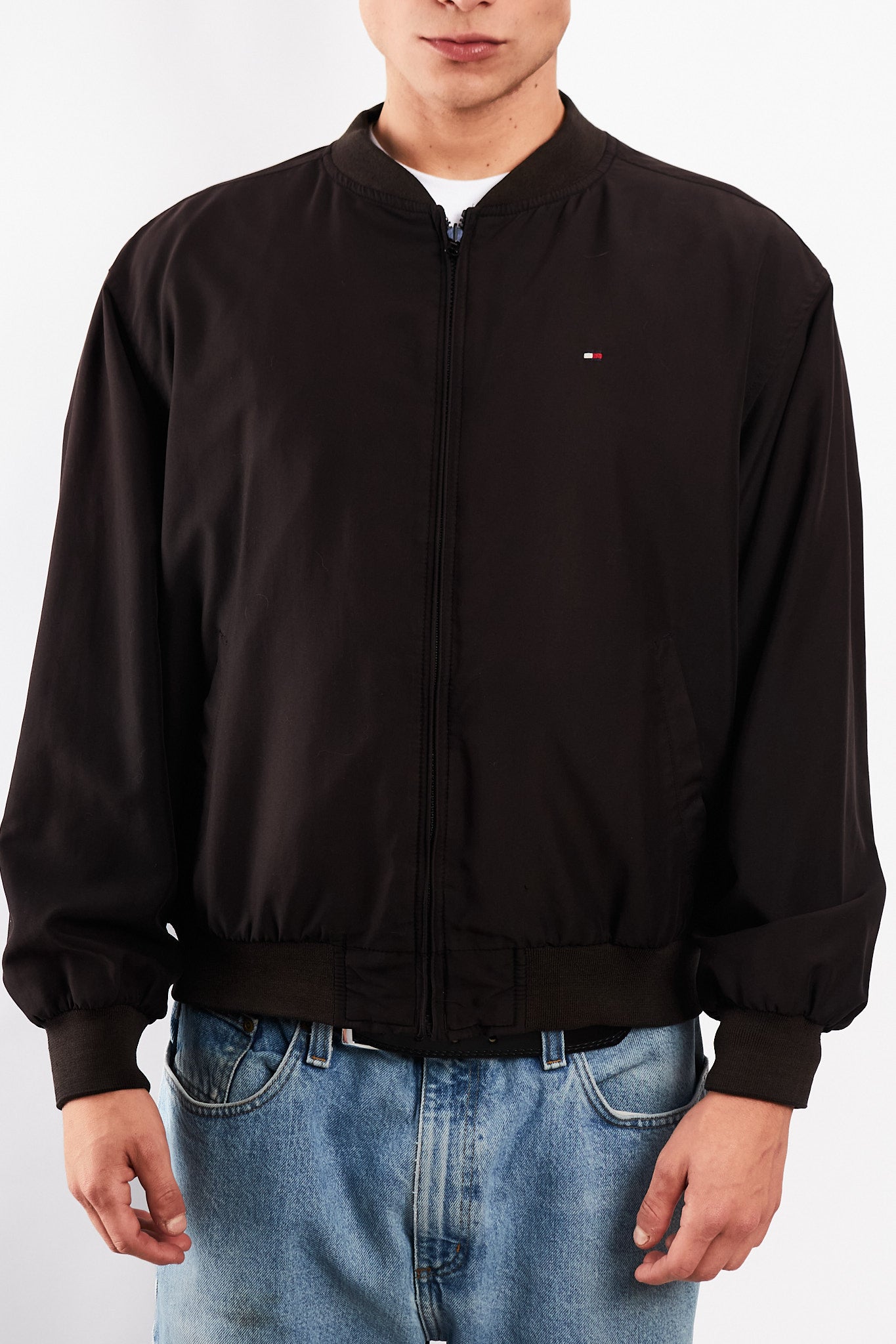 2000 Vintage Tommy Hilfiger Black Bomber Jacket (M)