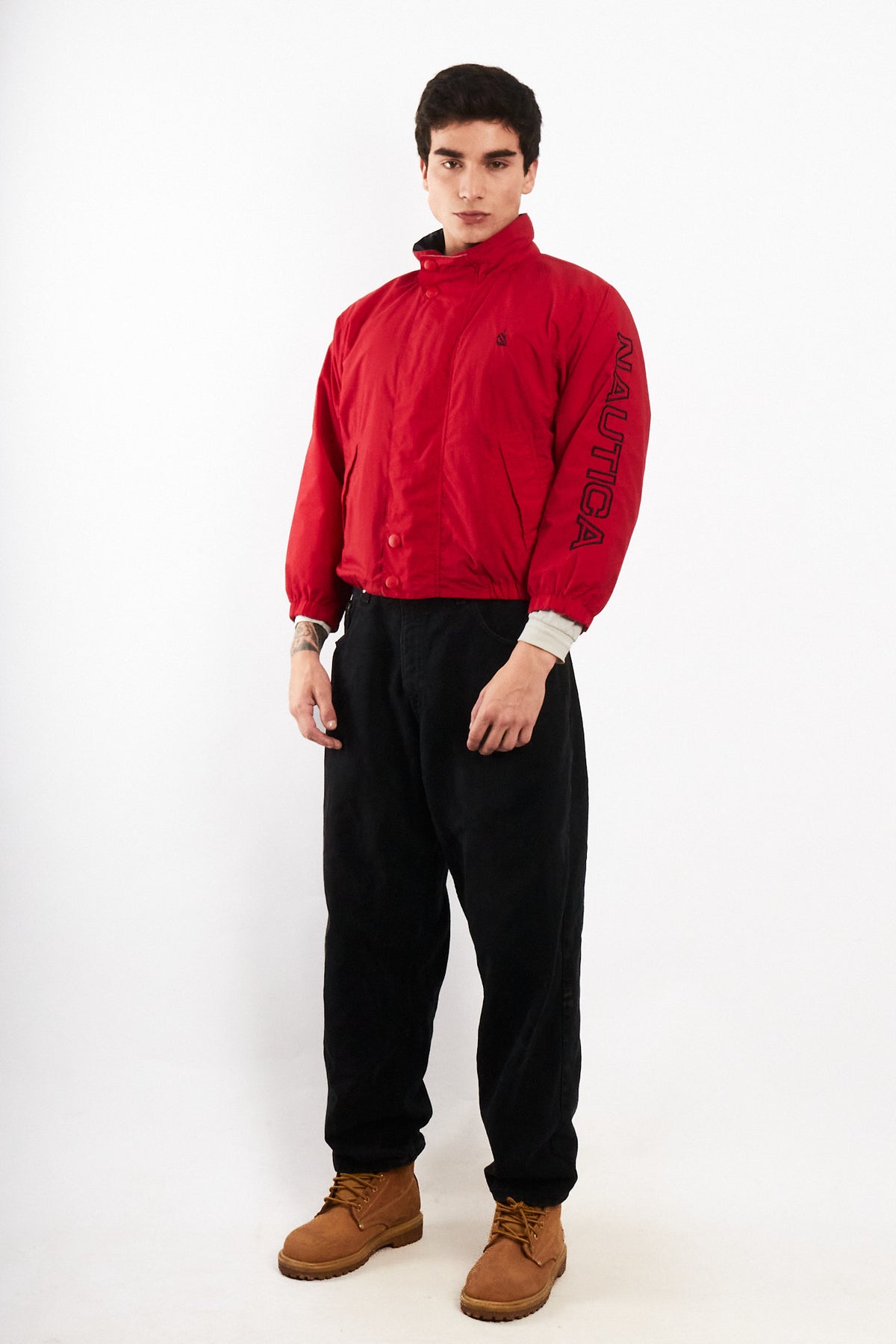 1990 Vintage Nautica Colorblock Spellout Jacket (S)