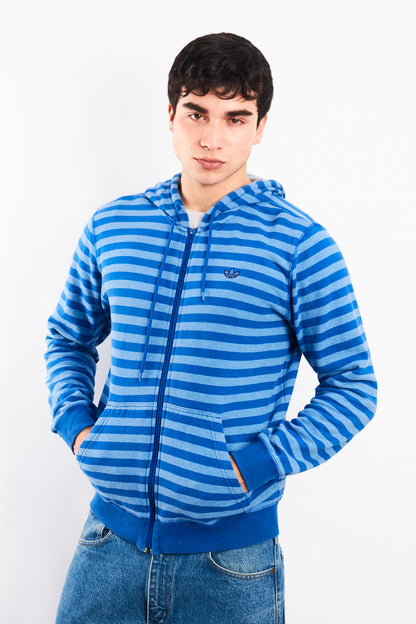 2000 Adidas Striped Full Zip Hoodie (M)