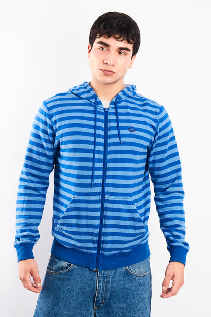 2000 Adidas Striped Full Zip Hoodie (M)