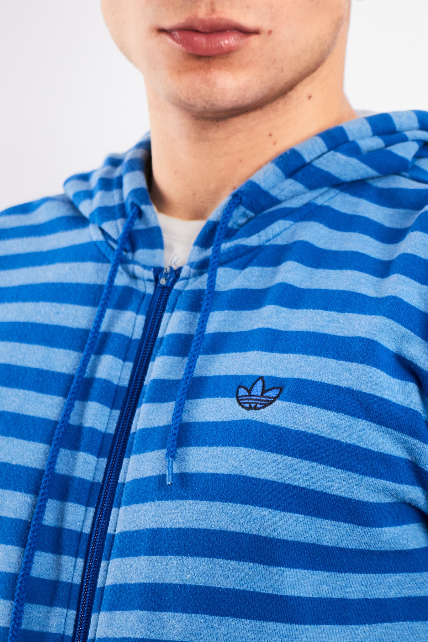 2000 Adidas Striped Full Zip Hoodie (M)